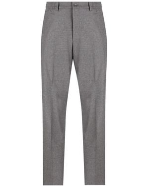 Tagliatore Pressed-Crease Tailored Pants - Gray