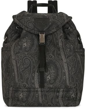 Etro Rucksack Mit Paisleymuster - Schwarz