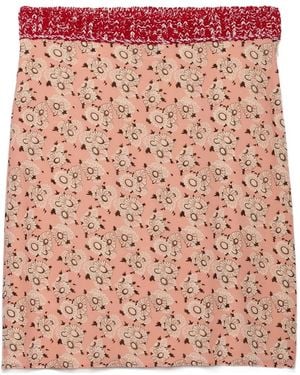 Prada Minifalda Con Estampado Floral - Rosa