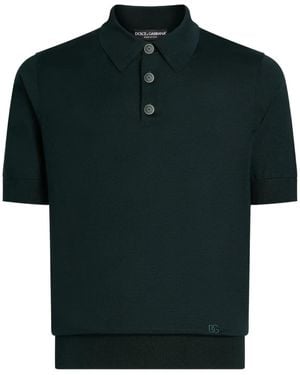 Dolce & Gabbana Buttoned Short-Sleeve Polo Shirt - Green