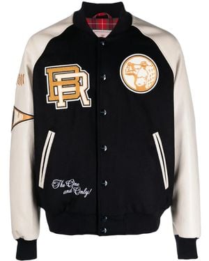 Baracuta Patch-Detail Bomber Jacket - Black