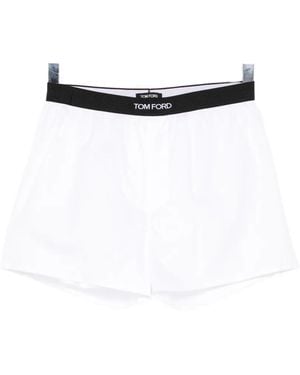 Tom Ford Logo-Waistband Boxer - White