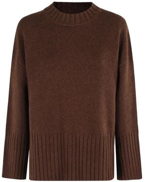 Barbour Ribbed-Knit Crew-Neck Jumper - Brown