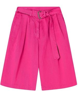 Dries Van Noten Belted Overdyed Bermuda Shorts - Pink