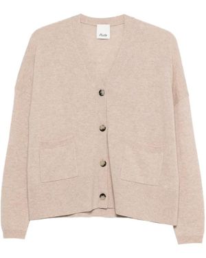 Allude Pockets Button Cardigan - Natural