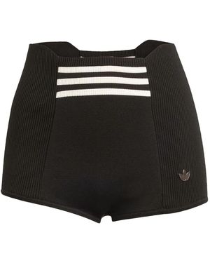 adidas Ribbed Short Shorts - Black