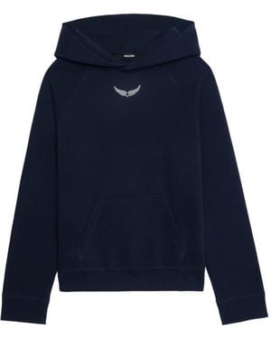 Zadig & Voltaire Georgy Rhinestone-Embellished Hoodie - Blue