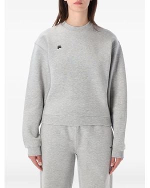 PANGAIA Logo-Print Mélange-Effect Sweatshirt - Grey