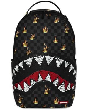 Sprayground Paris Fire Sharks Backpack - Black