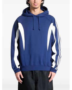 Y-3 Hoodie Mit 3 Streifen - Blau
