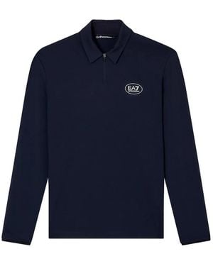 EA7 Long-Sleeve Polo Shirt - Blue