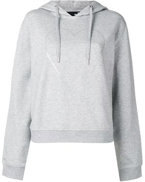 Love Moschino Logo Heart Print Hoodie - Grey