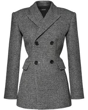 ANOUKI Double-Breasted Blazer - Black