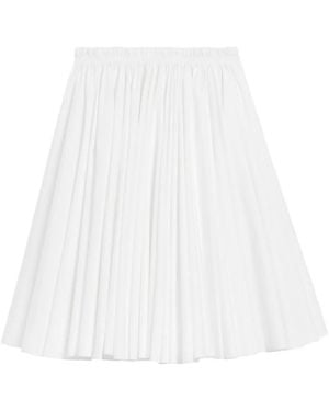 Ami Paris Falda Midi Corolla Acampanada - Blanco
