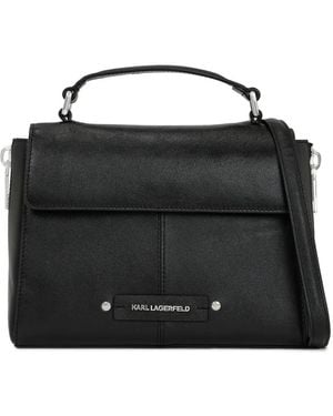 Karl Lagerfeld Small K/Hardware Top Handle Bag - Black