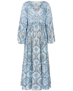 Ivi Robe Longue À Motif Cachemire - Blue