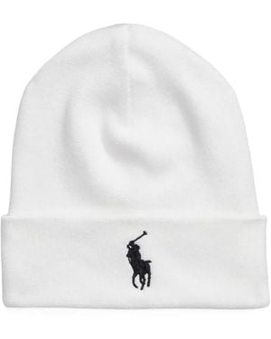 Polo Ralph Lauren Logo-Detail Beanie Hat - White