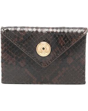 Jacquemus 'Enveloppe' Snakeskin Effect Card Holder - Black