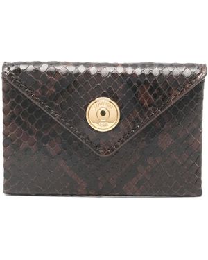 Jacquemus 'Enveloppe' Snakeskin Effect Card Holder - Black