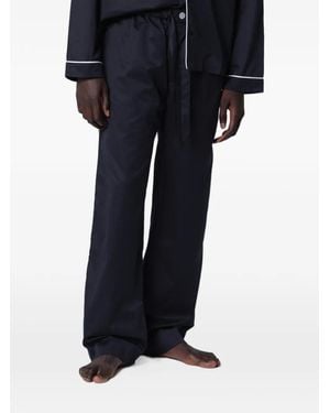 Tekla Chelsea Piped Pajamas - Blue