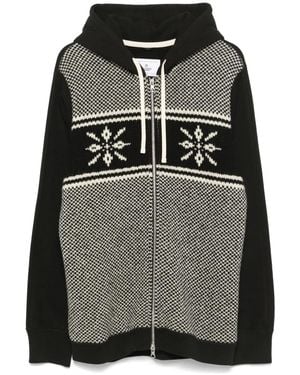 Junya Watanabe Intarsia-Knit Hoodie - Gray