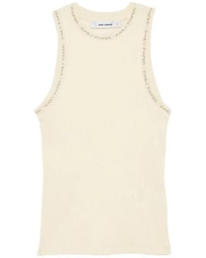 Daily Paper Erib Logo-Trim Ribbed Tank Top - Natural