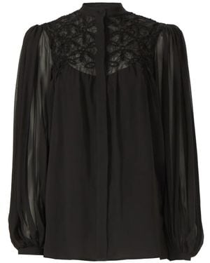 Costarellos Blusa Lorcan A Maniche Lunghe - Nero