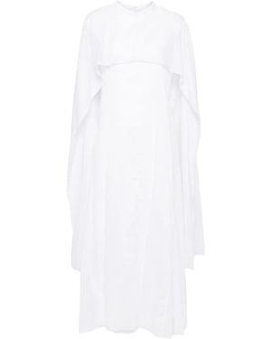 Jil Sander Cape-Embellished Midi Dress - White