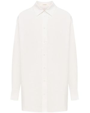 12 STOREEZ Button-Up Linen Shirt - White