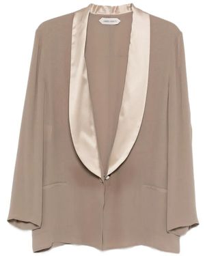 Alberta Ferretti Shawl-Lapel Single-Button Blazer - Natural