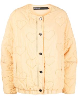 Bimba Y Lola Heart-motif Quilted Jacket - Natural