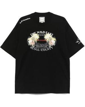 WOOYOUNGMI T-Shirt mit Palmen-Print - Schwarz