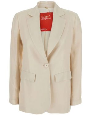 ..,merci Button Pocket Blazer - White