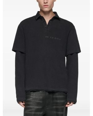 MISBHV Graphic Layered Long-Sleeved Polo Shirt - Black