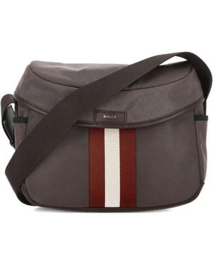 Bally Gestreepte Schoudertas - Grijs