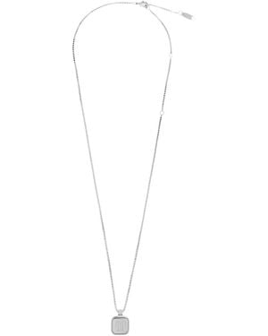 Balenciaga Collar Con Colgante Con Forma Cuadrada - Blanco