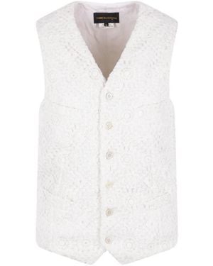 Comme des Garçons Crochet-Knit Waistcoat - White