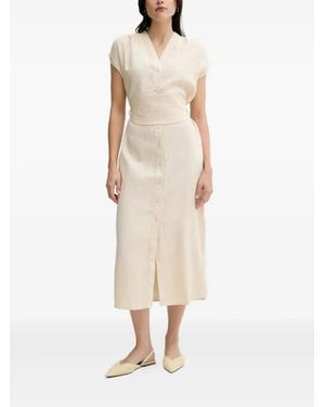 Pedro Del Hierro Madrid Vestido midi con cinturón - Neutro