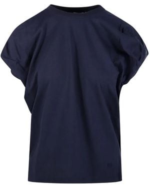 Nude Ruched T-Shirt - Blue