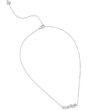 Guess Chandelier Crystal-Embellished Box-Chain Necklace - White
