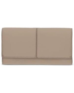 Marc O' Polo Foldover Leather Wallet - Grey
