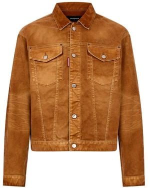 DSquared² Giacca Denim Oversize - Marrone