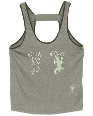 OPEN YY Banded Sleeveless Top - Grey