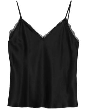 MAISON 123 Top Mindy Con Cuello En V - Negro