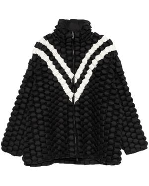 RAXXY Textured Stripe-Detail Jacket - Black