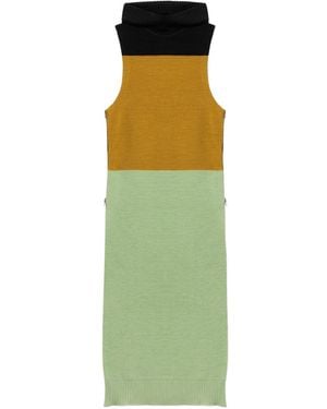 La DoubleJ Colour Block Hooded Maxi Dress - Green