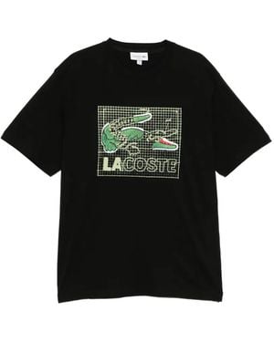 Lacoste Printed Cotton T-Shirt - Black