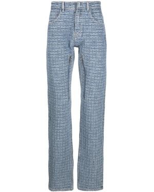 Givenchy Straight Cut Light Denim Pants With Zip For By - Blue