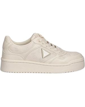 Guess Logo-Plaque Trainers - Natural