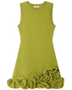 Sandro Ruffled Knitted Mini Dress - Green